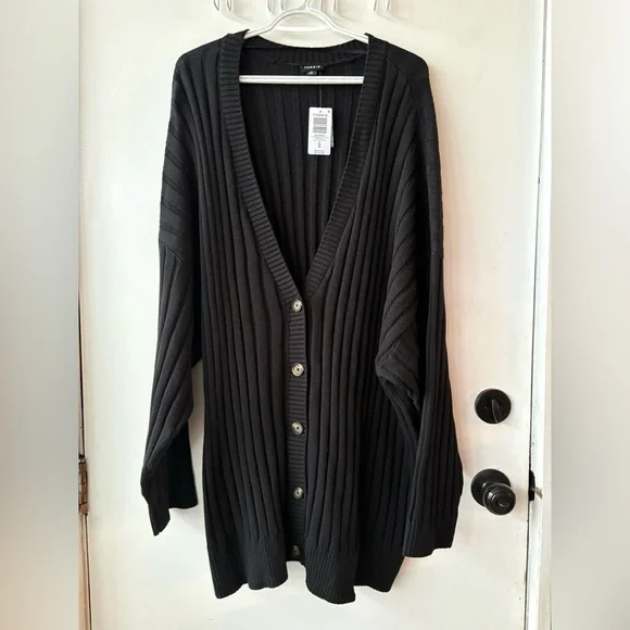 Torrid Black Button Up Ribbed Cardigan - Picture 3 of 6